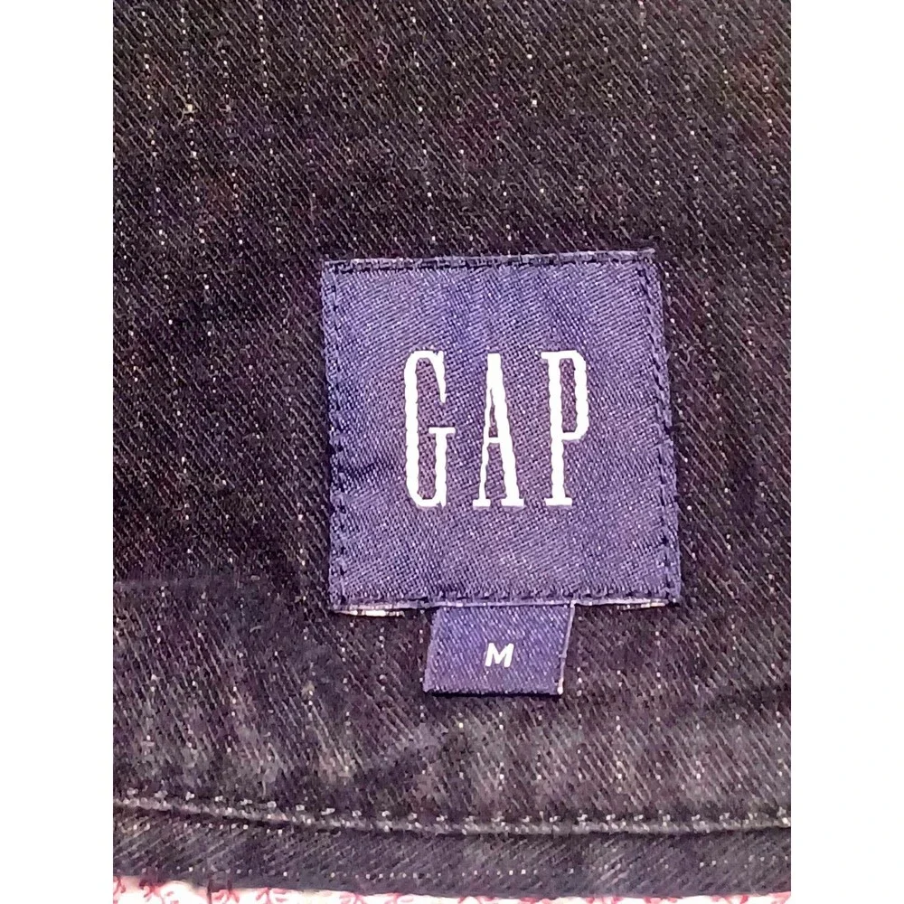 Gap Y2K Men's Navy Blue Denim 2 Button Blazer Jacket Size Medium